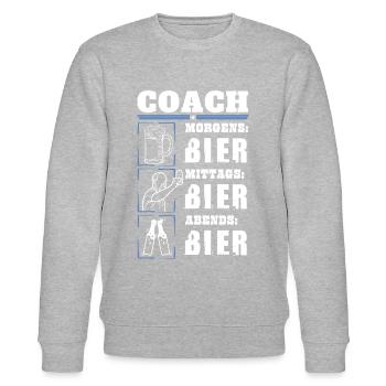 Mein Tagesablauf als Coach - Stanley/Stella Unisex Bio-Sweatshirt CHANGER  - Grau meliert - Vorne - Nik (191cm) & Marisol (170cm)