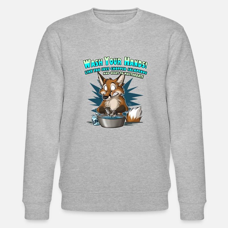 Wash Your Hands (blau) - Stanley/Stella Unisex Bio-Sweatshirt CHANGER  - Grau meliert