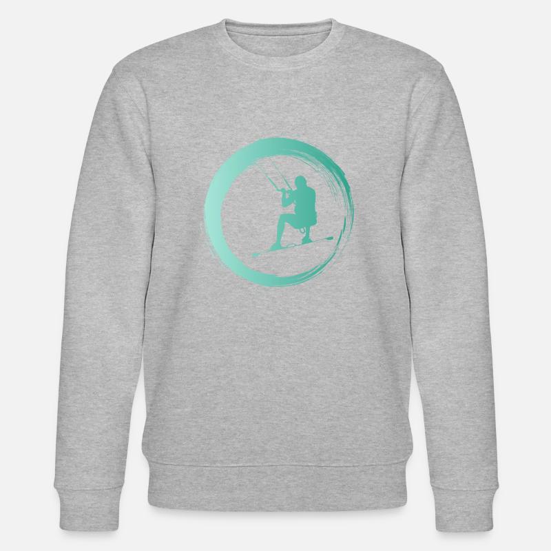 Sporty Hobby Leidenschaft Kiteboard - Stanley/Stella Unisex Bio-Sweatshirt CHANGER  - Grau meliert