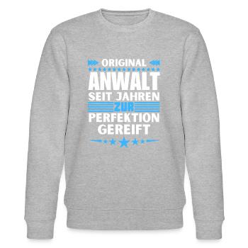 Lawyer matured to perfection - Stanley/Stella CHANGER Unisex Organic Sweatshirt - heather grey - Front - Nik (191cm) & Marisol (170cm)