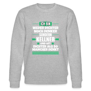 Weder Dichter noch Denker, sondern Kellner - Stanley/Stella Unisex Bio-Sweatshirt CHANGER  - Grau meliert - Vorne - Nik (191cm) & Marisol (170cm)