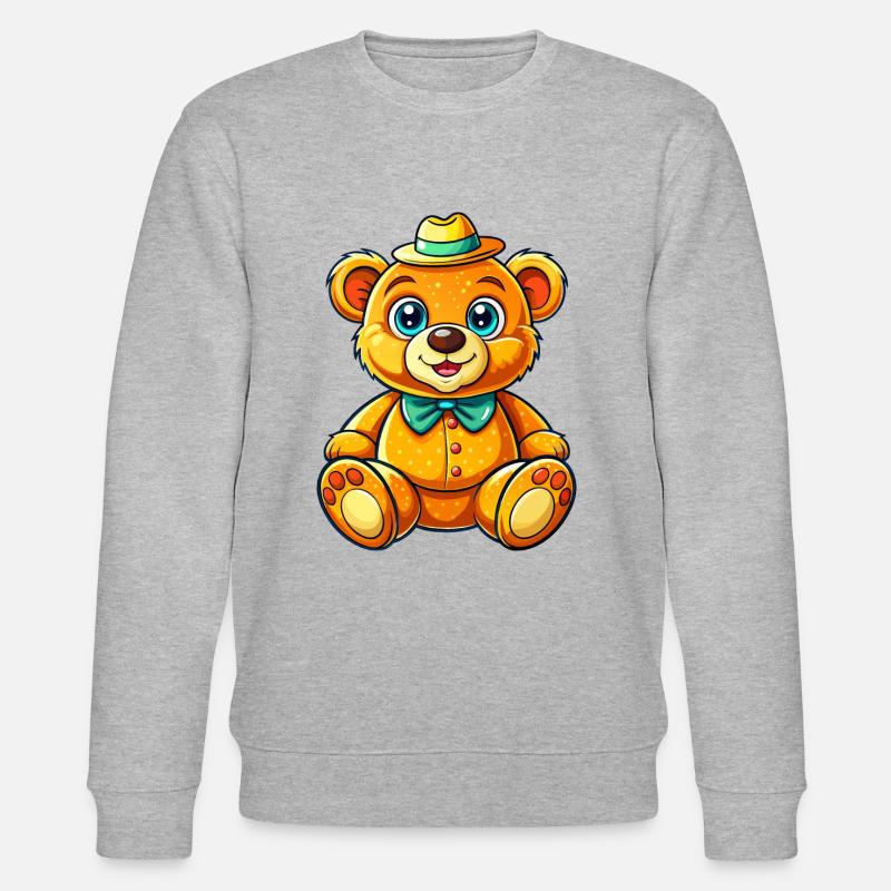Teddy mit Hut - Stanley/Stella Unisex Bio-Sweatshirt CHANGER  - Grau meliert