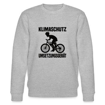 Klimaschutz Umsetzungsgerät Fahrrad Fahren Klima - Stanley/Stella Unisex Bio-Sweatshirt CHANGER  - Grau meliert - Vorne - Nik (191cm) & Marisol (170cm)