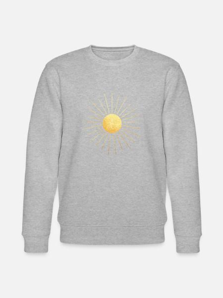Sole dorato con raggi di sole, yoga, esoterismo - Felpa ecologica unisex CHANGER di Stanley/Stella - grigio melange