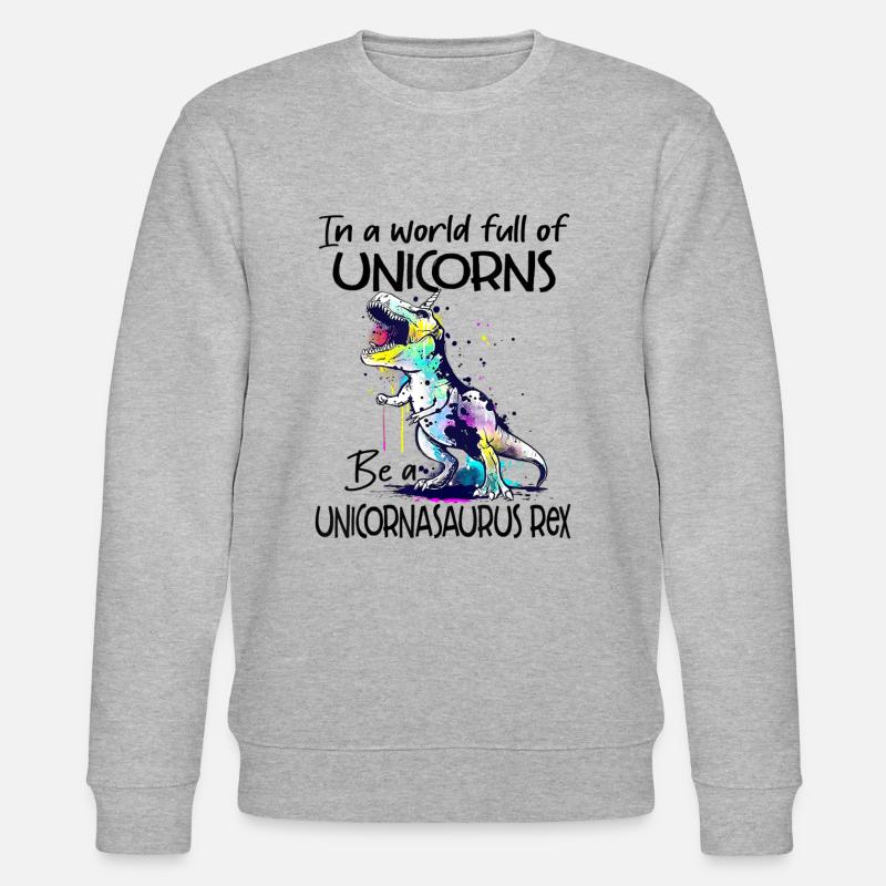 Lustiger T-Rex - Stanley/Stella Unisex Bio-Sweatshirt CHANGER  - Grau meliert