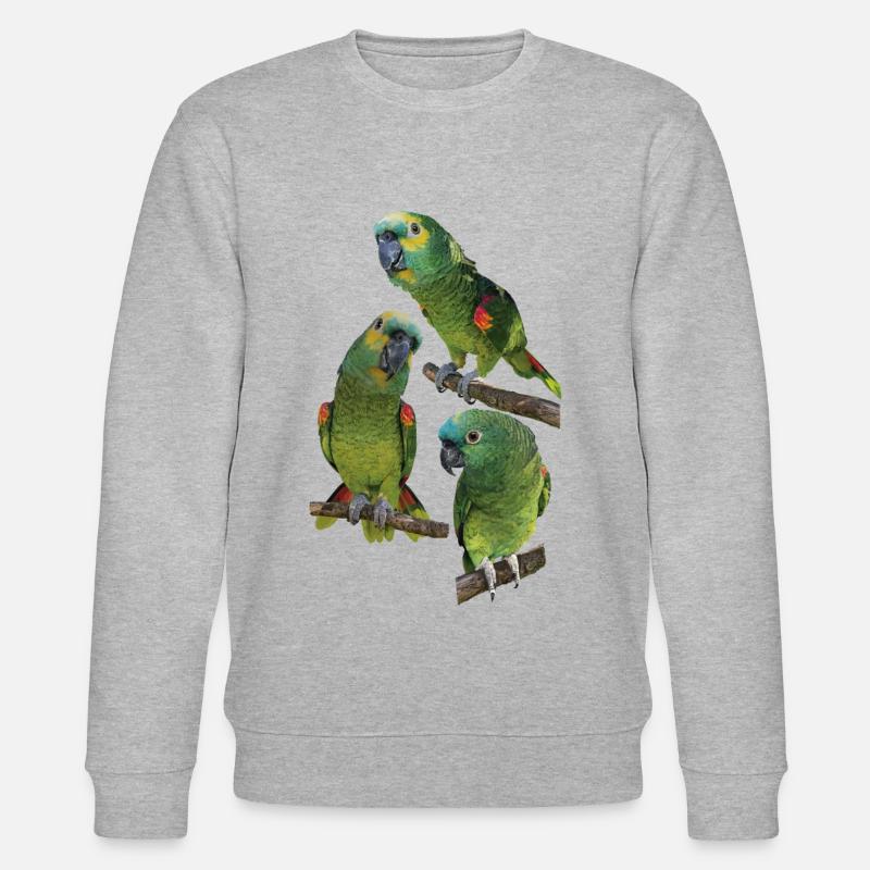 The blue-fronted amazon - Stanley/Stella CHANGER Unisex Organic Sweatshirt - heather grey