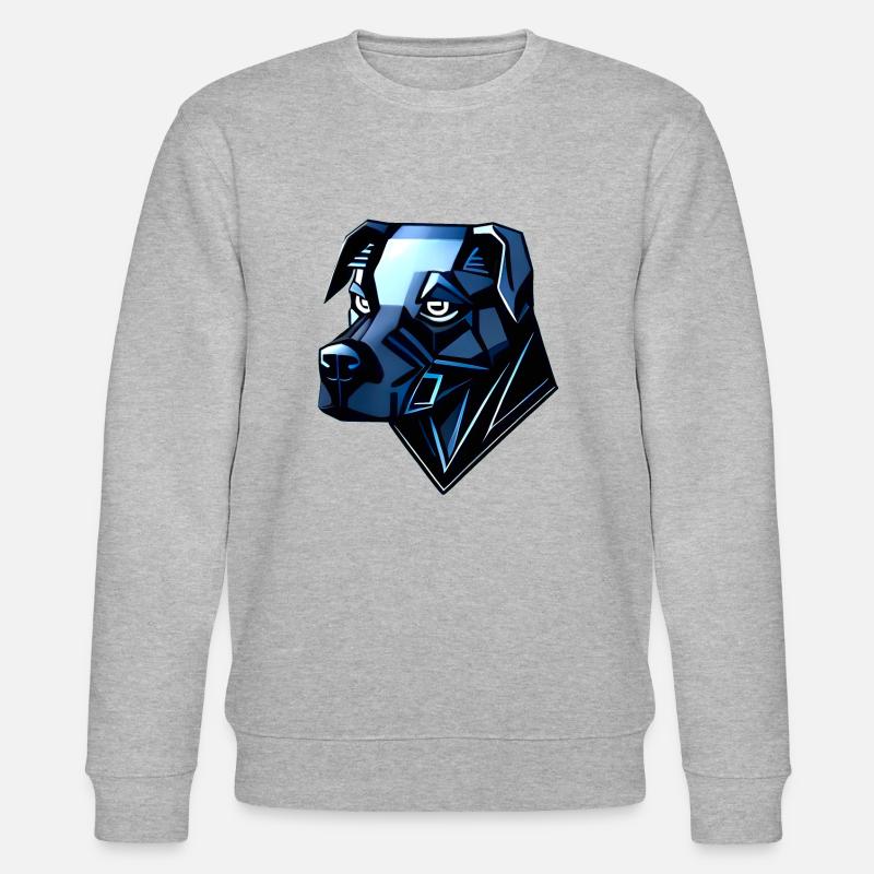 Hund Dobermann - Blaue Polygone - Stanley/Stella Unisex Bio-Sweatshirt CHANGER  - Grau meliert