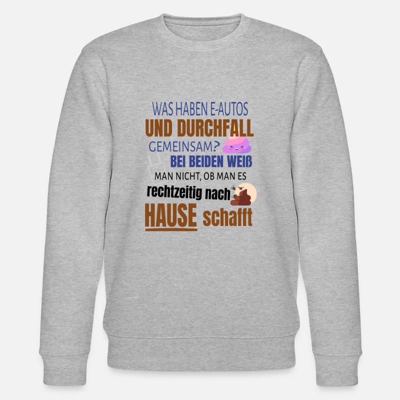 Lustiger Spruch E-Auto Elektroauto - Stanley/Stella Unisex Bio-Sweatshirt CHANGER - Grau meliert