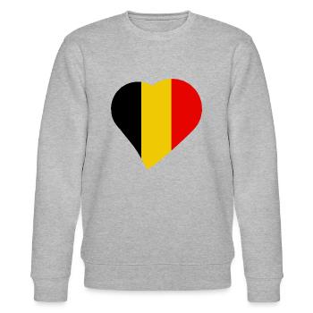 Belgien Belgium Heart Love - Stanley/Stella Unisex Bio-Sweatshirt CHANGER  - Grau meliert - Vorne - Nik (191cm) & Marisol (170cm)