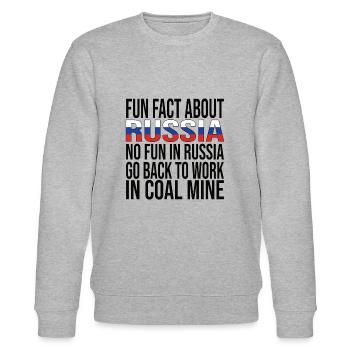 Fun Fact About Russia No Fun In Russia - Stanley/Stella CHANGER Unisex Organic Sweatshirt - heather grey - Front - Nik (191cm) & Marisol (170cm)