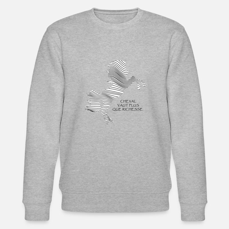 Cheval Noir et Blanc - Sweat bio CHANGER Stanley/Stella Unisexe - gris chiné