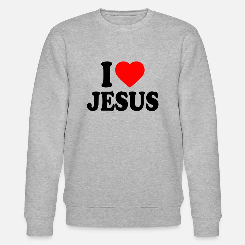 I love jesus - Stanley/Stella Unisex Bio-Sweatshirt CHANGER  - Grau meliert