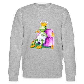 Froschkönig - Stanley/Stella Unisex Bio-Sweatshirt CHANGER  - Grau meliert - Vorne - Nik (191cm) & Marisol (170cm)