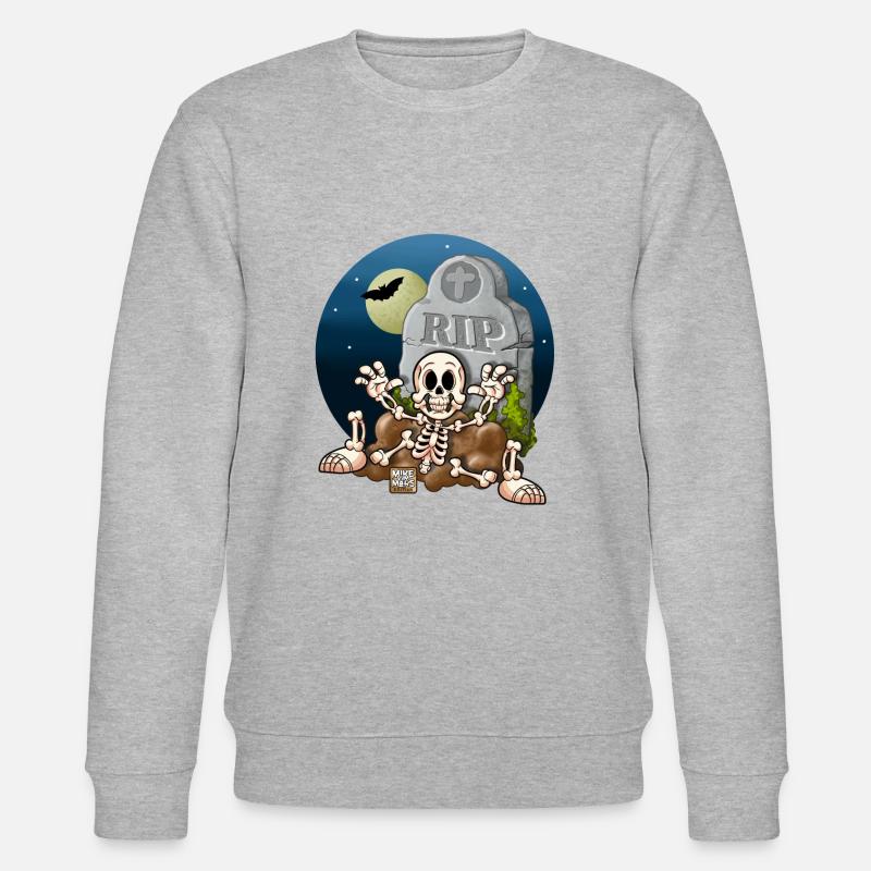 Cartoon Graveyard - Stanley/Stella Unisex Bio-Sweatshirt CHANGER  - Grau meliert