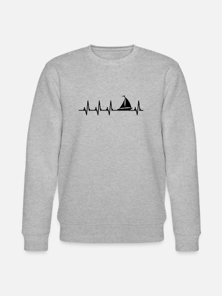 Herzschlag Segelboot - Stanley/Stella Unisex Bio-Sweatshirt CHANGER  - Grau meliert