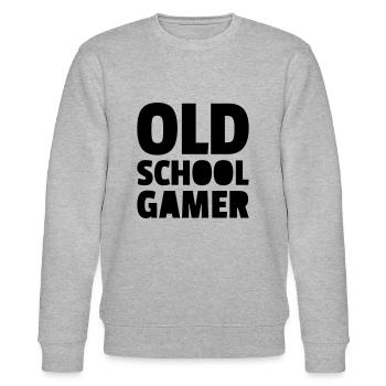 OLDSCHOOL GAMER Design mit freier Farbwahl - Stanley/Stella Unisex Bio-Sweatshirt CHANGER  - Grau meliert - Vorne - Nik (191cm) & Marisol (170cm)