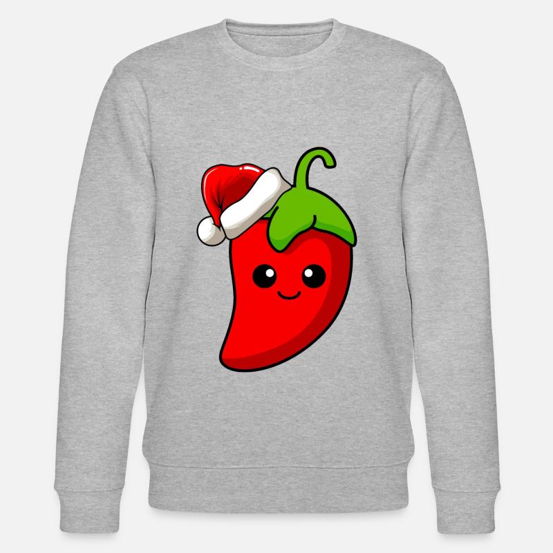 Chilli Weihnachten Comic Xmas - Stanley/Stella Unisex Bio-Sweatshirt CHANGER  - Grau meliert