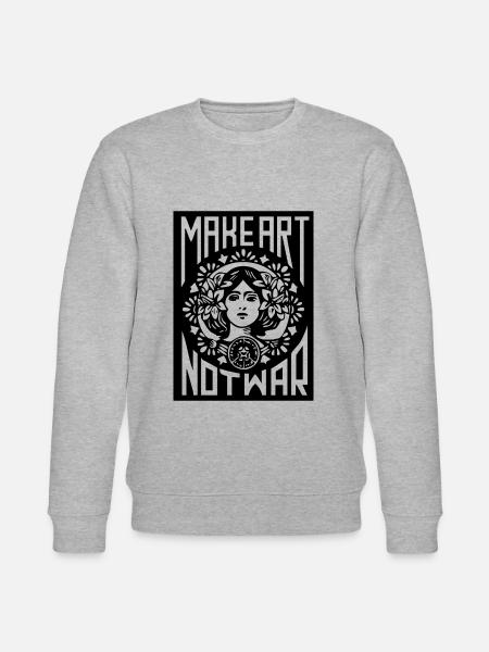 Make Art Not War - Stanley/Stella CHANGER Unisex Organic Sweatshirt - heather grey