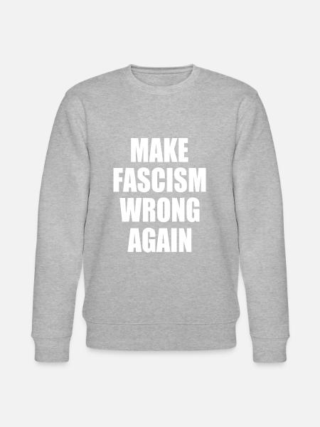 make fascism wrong again - Stanley/Stella Unisex Bio-Sweatshirt CHANGER - Grau meliert