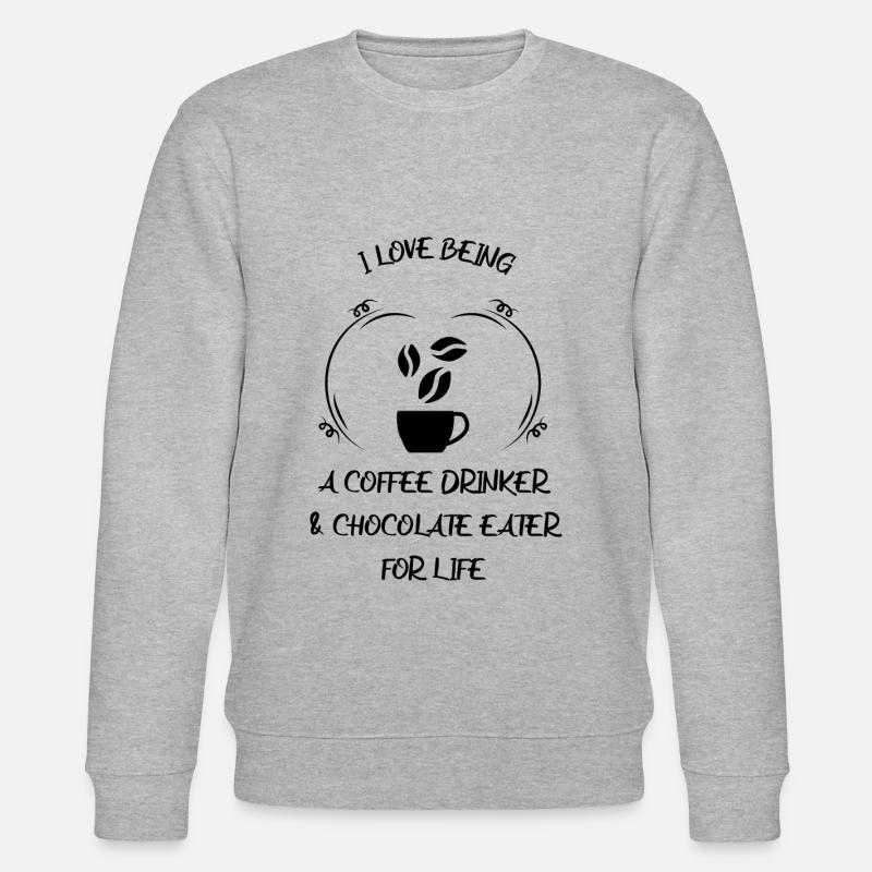 Kaffee Espresso Käffchen & Schokolade - Stanley/Stella Unisex Bio-Sweatshirt CHANGER  - Grau meliert