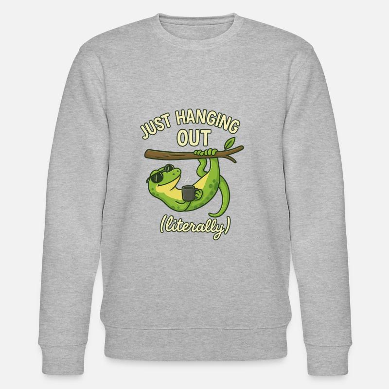 Gecko Lustiger Spruch - juste traîner - Sweat bio CHANGER Stanley/Stella Unisexe - gris chiné