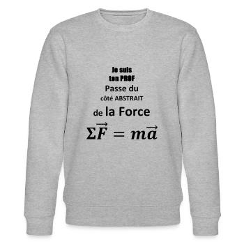 je-suis-ton-prof - Stanley/Stella Unisex Bio-Sweatshirt CHANGER  - Grau meliert - Vorne - Nik (191cm) & Marisol (170cm)