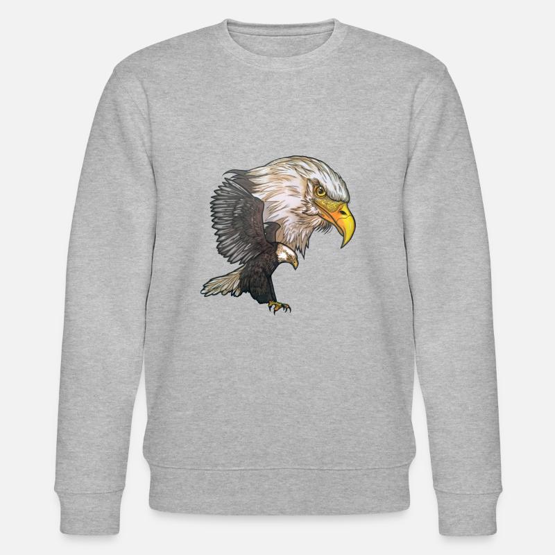 Bald Eagle - Stanley/Stella CHANGER Unisex Organic Sweatshirt - heather grey