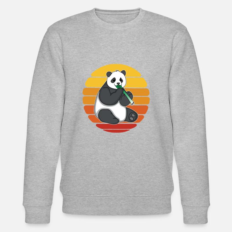 Panda panda ours mange panda panda - Sweat bio CHANGER Stanley/Stella Unisexe - gris chiné