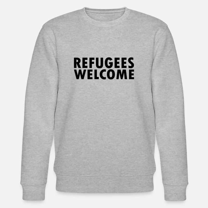 refugees welcome - Sweat bio CHANGER Stanley/Stella Unisexe - gris chiné