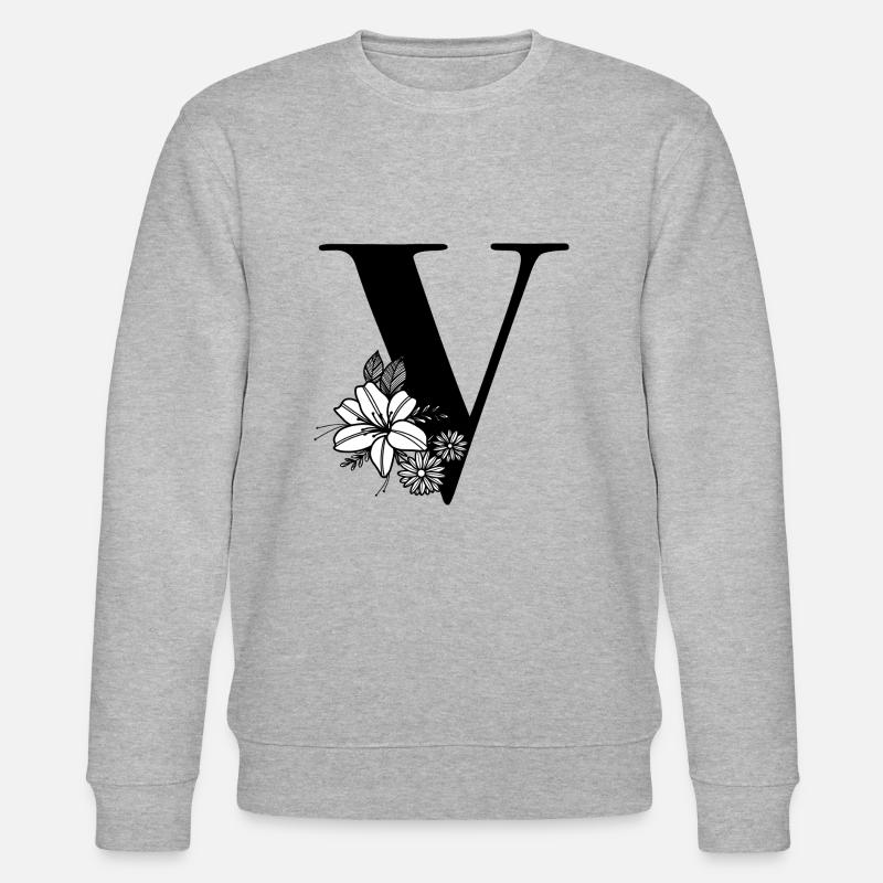 Buchstabe V - Stanley/Stella Unisex Bio-Sweatshirt CHANGER  - Grau meliert