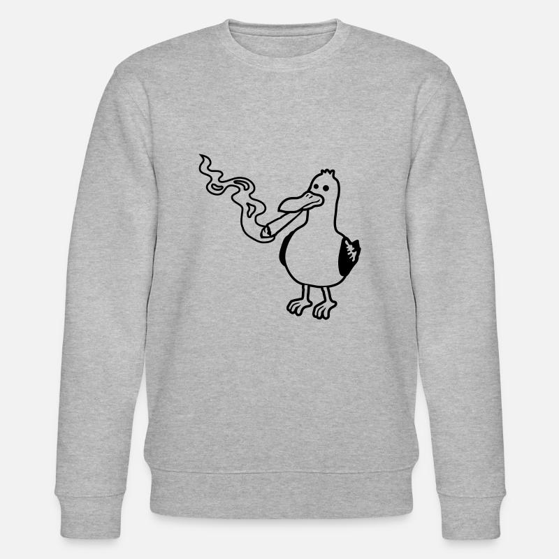 Joint rauchen Kiffer Möwe - Stanley/Stella Unisex Bio-Sweatshirt CHANGER  - Grau meliert