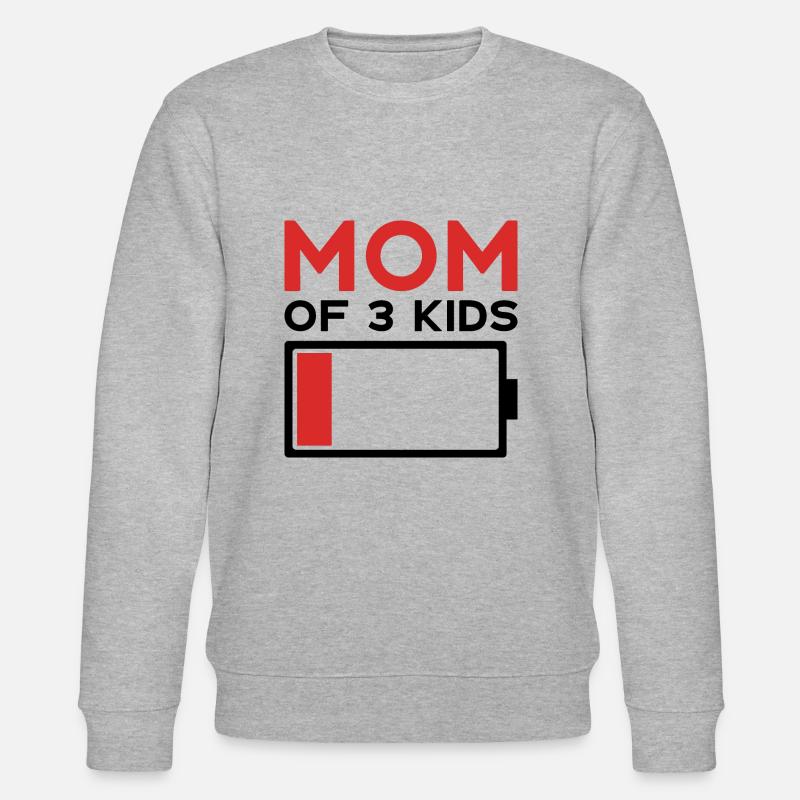 MAMAN DE 3 ENFANTS - Sweat bio CHANGER Stanley/Stella Unisexe - gris chiné