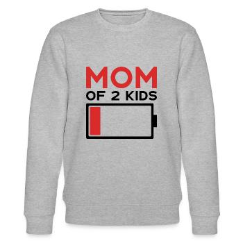MOM OF 2 KIDS - Stanley/Stella Unisex Bio-Sweatshirt CHANGER  - Grau meliert - Vorne - Nik (191cm) & Marisol (170cm)