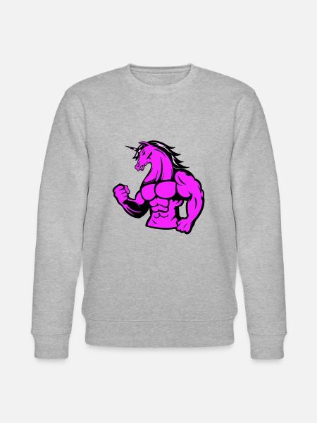 strong unicorn - Stanley/Stella CHANGER Unisex Organic Sweatshirt - heather grey