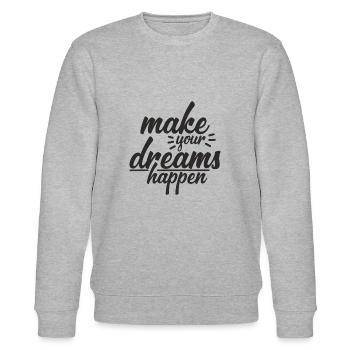 make your dreams happen - Stanley/Stella CHANGER Unisex Organic Sweatshirt - heather grey - Front - Nik (191cm) & Marisol (170cm)