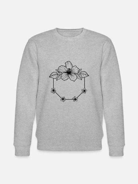 Hibiscus Boho Flower 2 - Stanley/Stella CHANGER Unisex Organic Sweatshirt - heather grey
