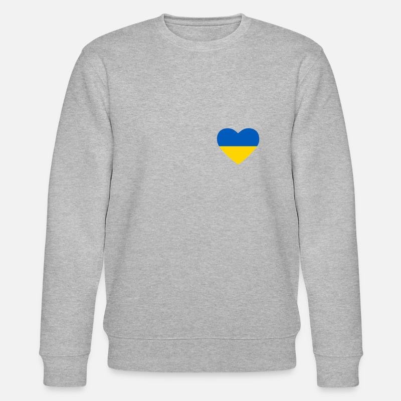 Cœur drapeau Ukraine - Sweat bio CHANGER Stanley/Stella Unisexe - gris chiné