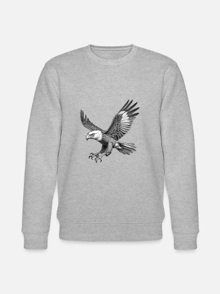 Flying Eagle, Graphic - Stanley/Stella CHANGER Unisex Organic Sweatshirt - heather grey