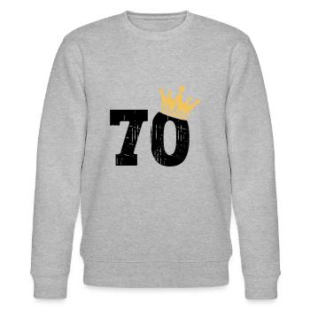 70 Krone 70. Geburtstag 70 Jahre - Stanley/Stella Unisex Bio-Sweatshirt CHANGER  - Grau meliert - Vorne - Nik (191cm) & Marisol (170cm)