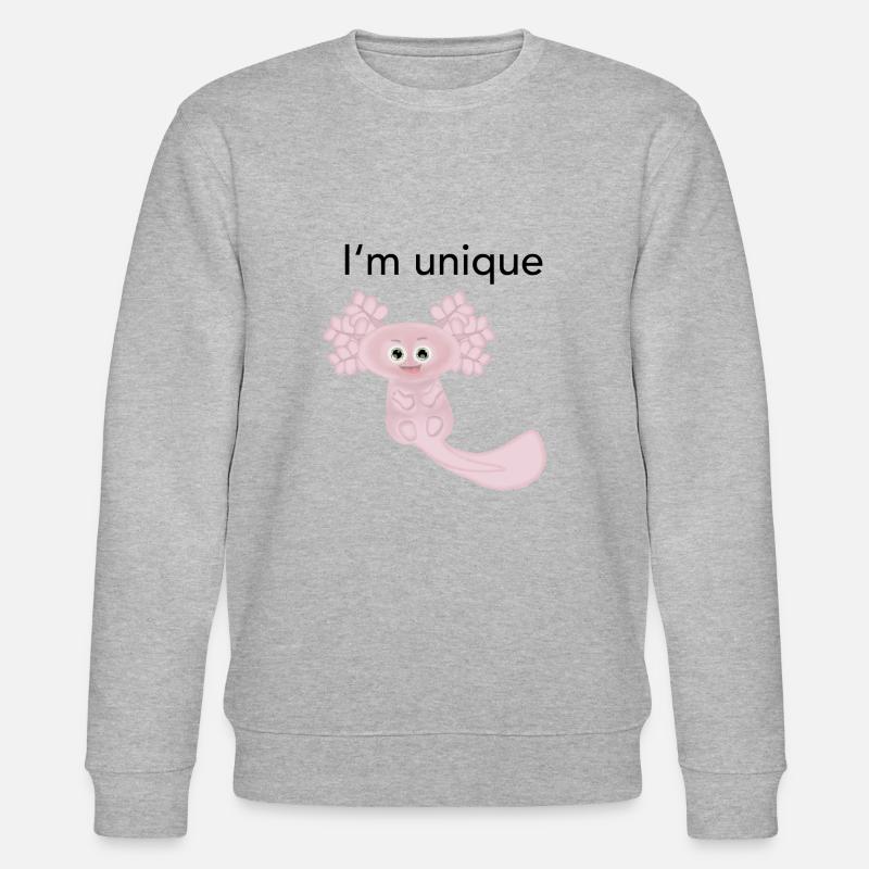Ich bin einzigartig Axolotl - Stanley/Stella Unisex Bio-Sweatshirt CHANGER  - Grau meliert