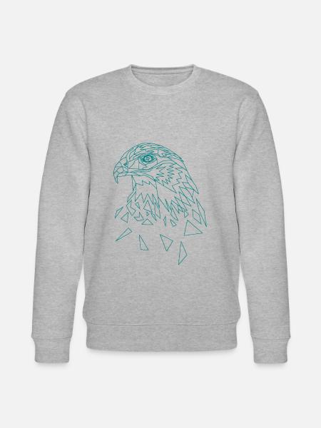Eagle geometric eagle head animal - Stanley/Stella CHANGER Unisex Organic Sweatshirt - heather grey