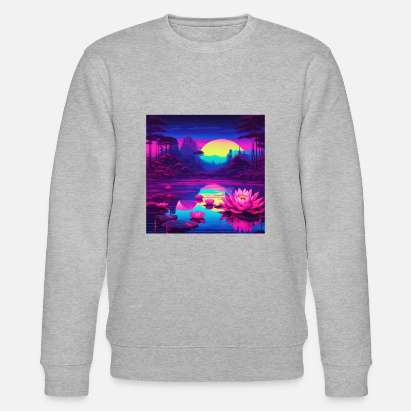 Seerosen auf dem See - Stanley/Stella Unisex Bio-Sweatshirt CHANGER  - Grau meliert
