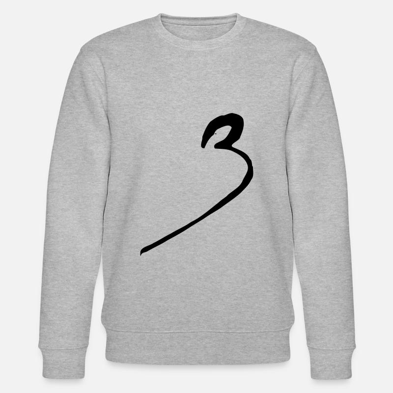 3 drei three number - Stanley/Stella Unisex Bio-Sweatshirt CHANGER  - Grau meliert