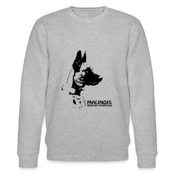 Malinois Portrait, schwarz - Stanley/Stella Unisex Bio-Sweatshirt CHANGER  - Grau meliert - Vorne - Nik (191cm) & Marisol (170cm)
