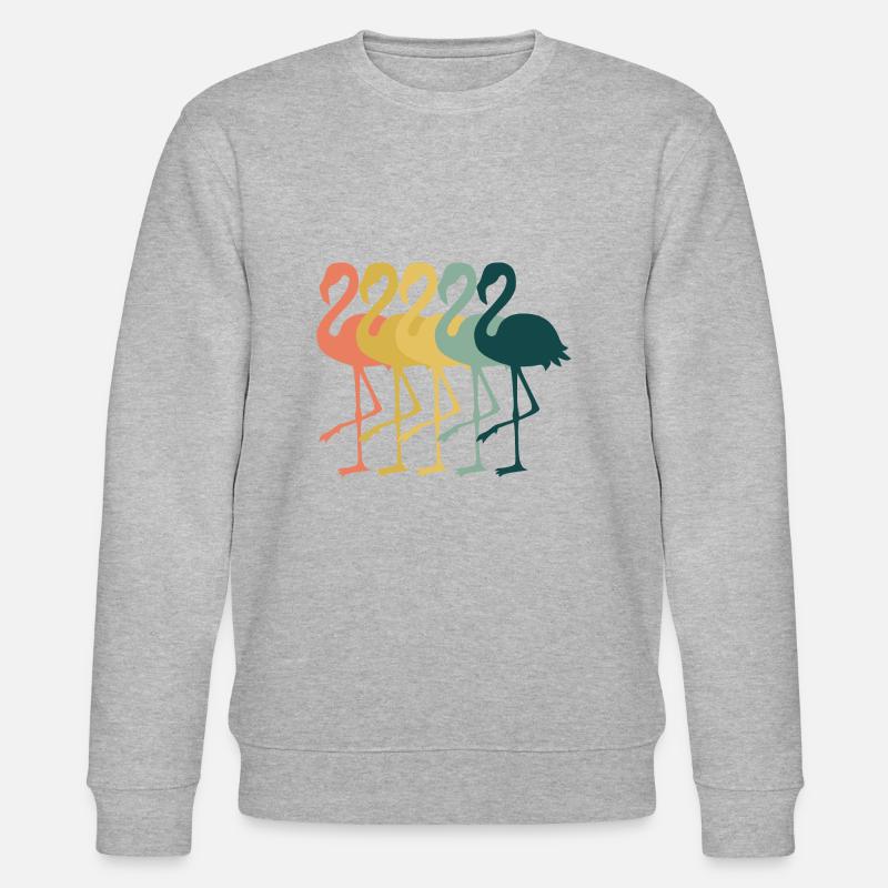 Flamingo Retro - Stanley/Stella Unisex Bio-Sweatshirt CHANGER  - Grau meliert