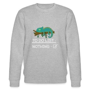 Chamäleon - To-Do-Liste - Stanley/Stella Unisex Bio-Sweatshirt CHANGER  - Grau meliert - Vorne - Nik (191cm) & Marisol (170cm)