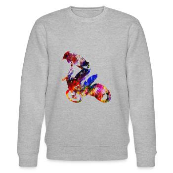 Cross 5 - Stanley/Stella Unisex Bio-Sweatshirt CHANGER  - Grau meliert - Vorne - Nik (191cm) & Marisol (170cm)
