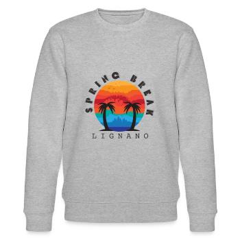 Spring Break, Lignano - Stanley/Stella CHANGER Unisex Organic Sweatshirt - heather grey - Front - Nik (191cm) & Marisol (170cm)