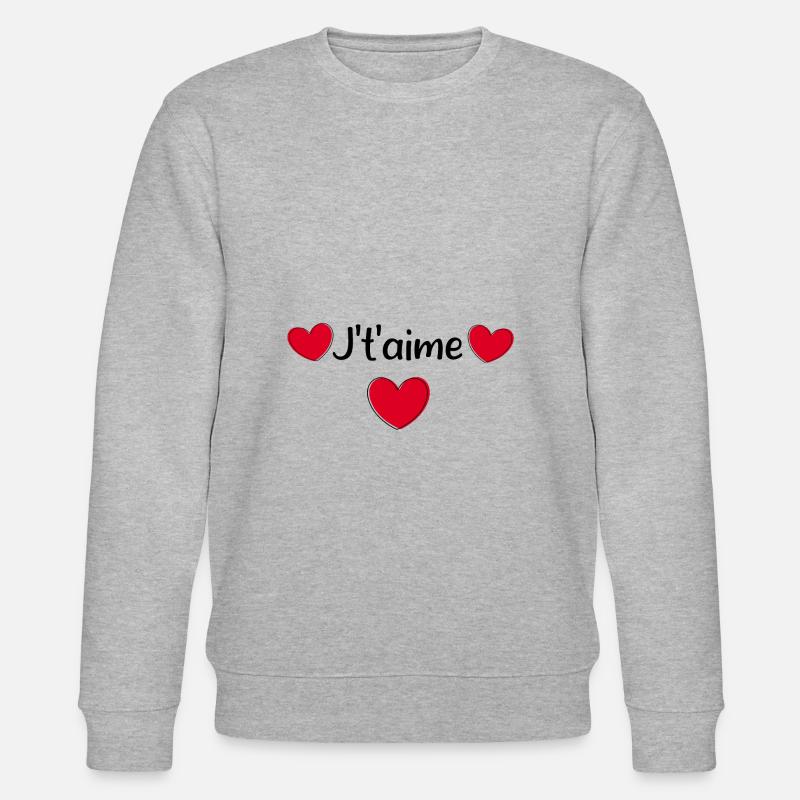 Saint-Valentin cœur rouge, st.valentin - Stanley/Stella Unisex Bio-Sweatshirt CHANGER  - Grau meliert