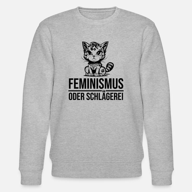 Feminismus oder Schlägerei - Stanley/Stella Unisex Bio-Sweatshirt CHANGER  - Grau meliert